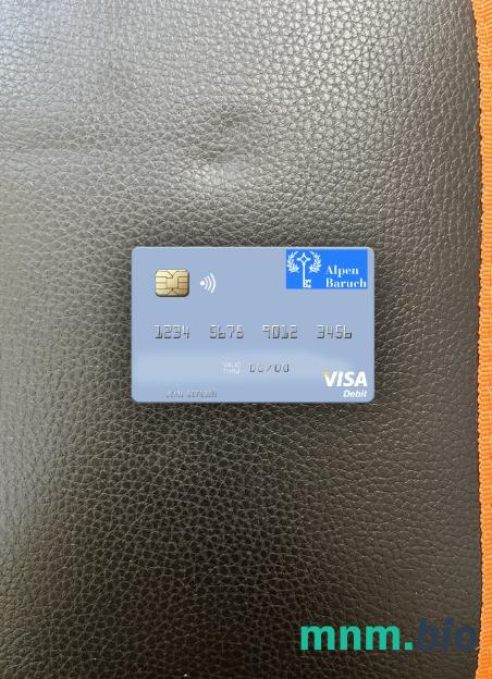 Vanuatu Alpen Baruch bank Limited visa obciążyć card wygląd fotograficzny skan PSD + zdjęcie